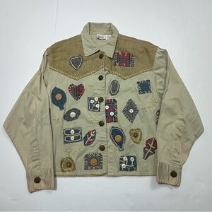Halsey Collection women’s patchwork chore jacket vintage, size small